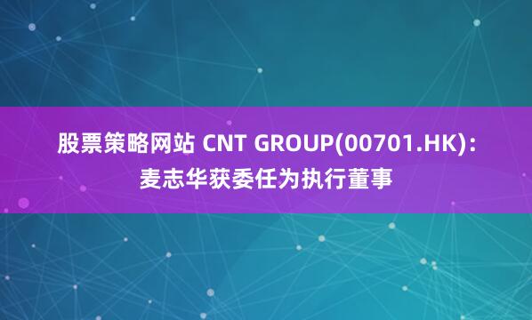 股票策略网站 CNT GROUP(00701.HK)：麦志华获委任为执行董事